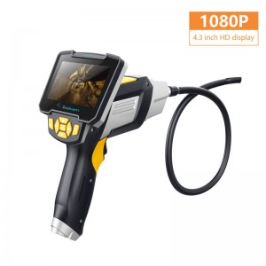 Handheld Digital Industrial Endoscope with 4.3-inch Color LCD Screen, Semi-Rigid Cable, 6 LED Lights
