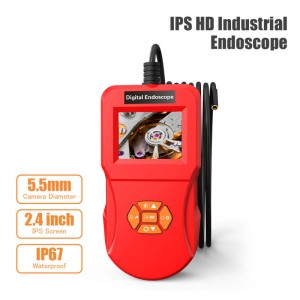 2.4 inch ips digital inspection endoscope 5.5mm 480p endoscope camera with rigid cable 3m 